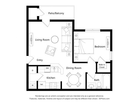 a floor plan of a room with a bedroom and a living room